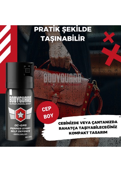 Biber Gazı Sprey 40ML Bodyguard (Göz Yaşartıcı Sprey) 3 Adet fırsatları