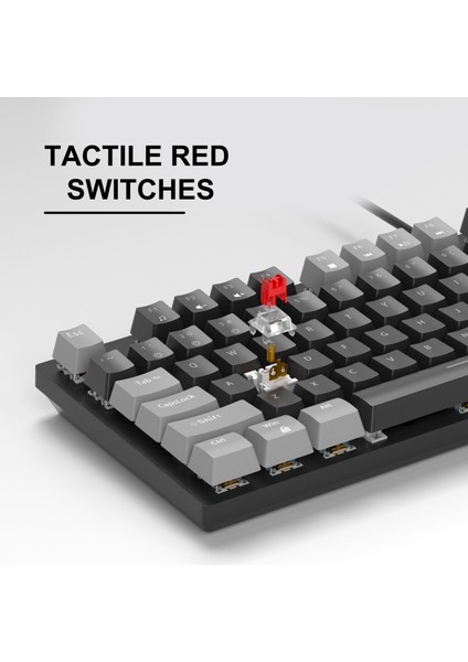 Mk-Storm 104 Tuş Red Switch Kablolu Türkçe Q Gri-Siyah Gaming Klavye fırsatları