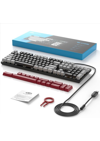 Mk-Storm 104 Tuş Red Switch Kablolu Türkçe Q Gri-Siyah Gaming Klavye