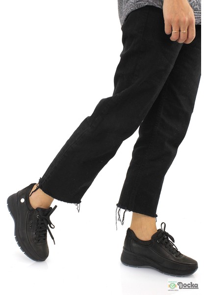 Kadın Ortopedik Hakiki Deri Spor Tarz Dolgu Topuk Ayakkabı M26/KA3635