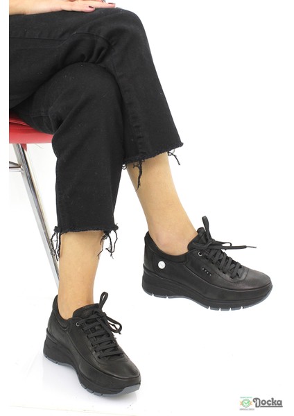 Kadın Ortopedik Hakiki Deri Spor Tarz Dolgu Topuk Ayakkabı M26/KA3635 fiyatları