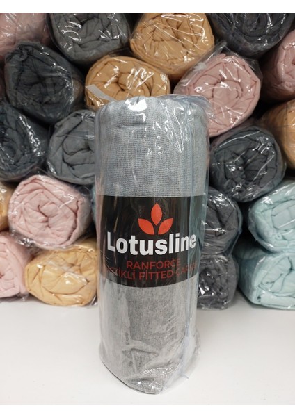 Ranforce Fitted Lastikli Battal Çift Kişilik Çarşaf Seti (180X200+30)-GRI