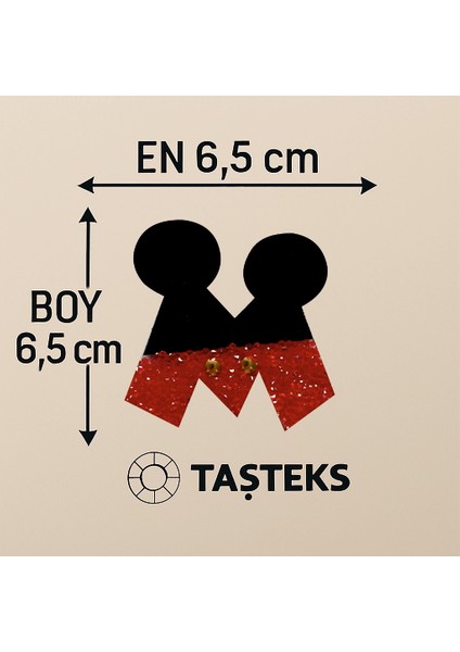 Taşlı Ütülenebilen Veya Sticker Olarak Kullanılabilen ' Mickey M ' Harfi