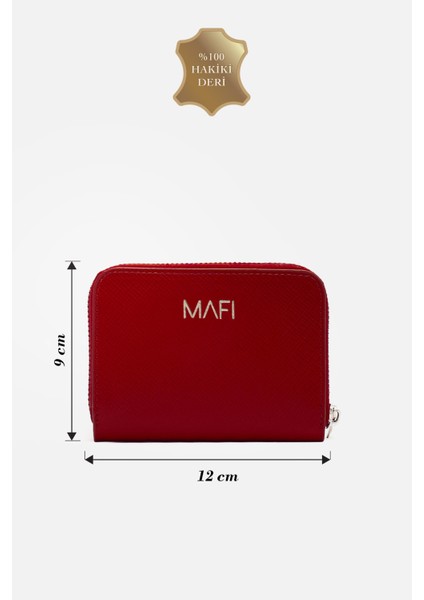 Mavi Lume Hakiki Deri Fermuarlı Kırmızı Cüzdan fırsatları