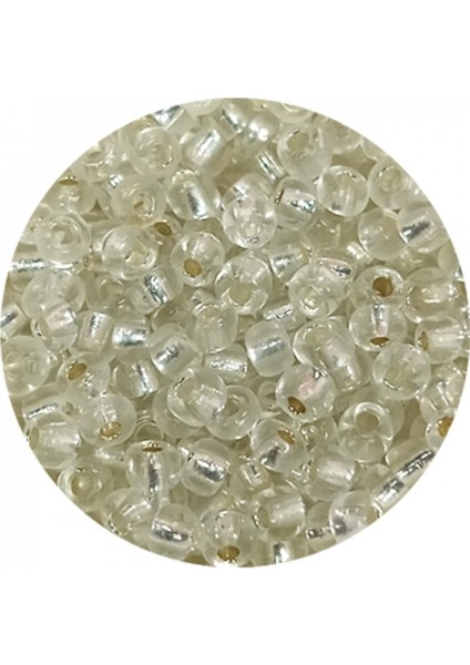 Dökme Cam Kum Boncuk (8/0) 3 mm - 20 Gram - Şeffaf Gümüş - BNC160 fiyatları