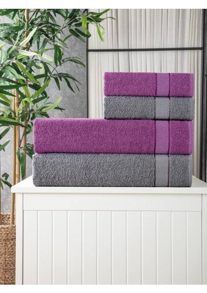 Dream Banyo Havlu Takımı 4 Parça (2 El Yüz & Baş Havlusu, 2 Vücut Havlusu)