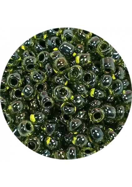 Dökme Cam Kum Boncuk (8/0) 3 mm - 60 Gram - Şeffaf Alacalı Yeşil - BNC212 fiyatları
