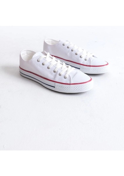 JY0422 Luke Bağcıklı Keten Kumaş Erkek Günlük Sneaker Ayakkabı Kbt - Beyaz fırsatları