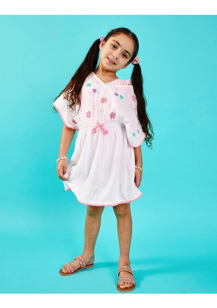 Çiçekli Kaftan Elbise 7-8 Yaş indirimleri