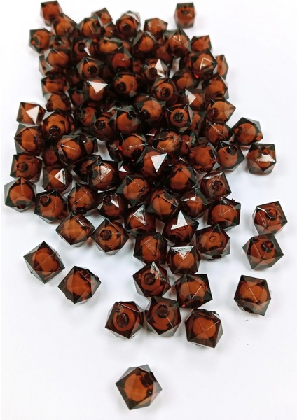 Küp Boncuk Içten Boncuklu Bileklik Çanta Boncuğu 10 mm 50 gr Kahverengi - BNC455