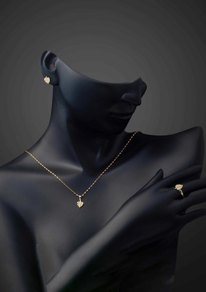 Yapraklı Minimal 14 Ayar Altın Takı Seti fiyatları