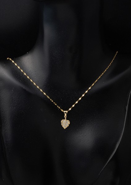 Yapraklı Minimal 14 Ayar Altın Takı Seti modelleri