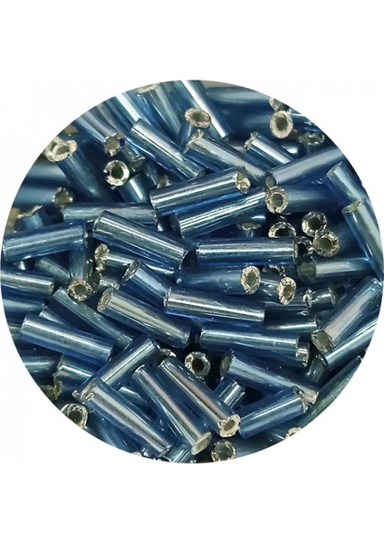 Uzun Boru Kesme Boncuk Çap 2mm Uzunluk 10 mm - 60 Gram - Camgöbeği Mavi - BNC267 fiyatları