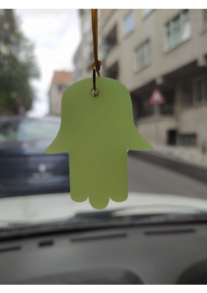 Fatma Ana Eli Karanlıkta Parlayan Fosforlu Dikiz Aynası Asma Süsü Islami Aksesuar