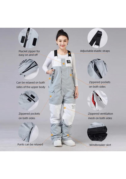 Kayak Pantolonu Çiftler Askı Kayak Pantolonu Rüzgar Geçirmez ve Su Geçirmez Termal Kayak Tulumu modelleri