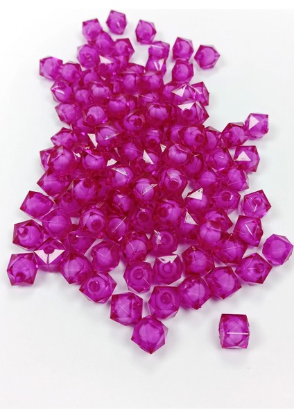 Küp Boncuk Içten Boncuklu Bileklik Çanta Boncuğu 10 mm 50 gr Mor - BNC451