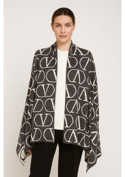 Desenli Çift Taraflı Triko Şal