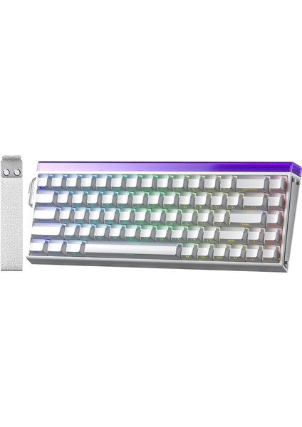Hero 68 He Manyetik Klavye Rapid Trigger Jade King Switch 8000Hz RGB Neon TKL Hot Swap Oyuncu Klavyesi Beyaz