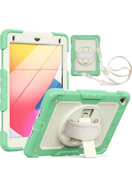 iPad 5 Air 9.7 Kılıf Strap New Tablet Kapak - Yeşil - DROPX7144-5016