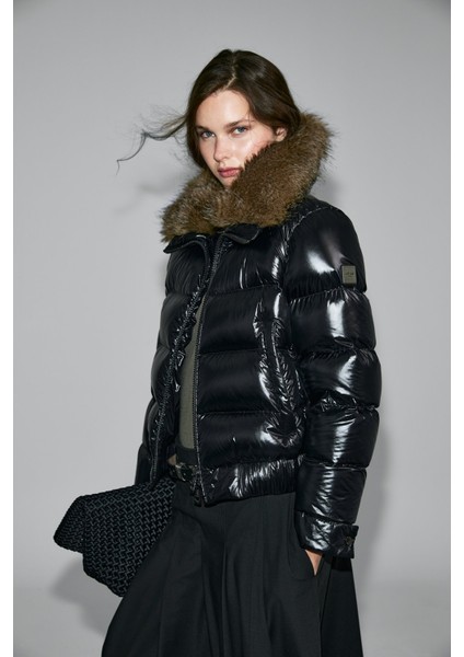 Kadın Daısy Kaz Tüyü Mont 122120041 Siyah