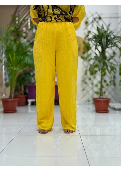 VL3015 Yüksek Bel Basic Vual Pantolon Sarı