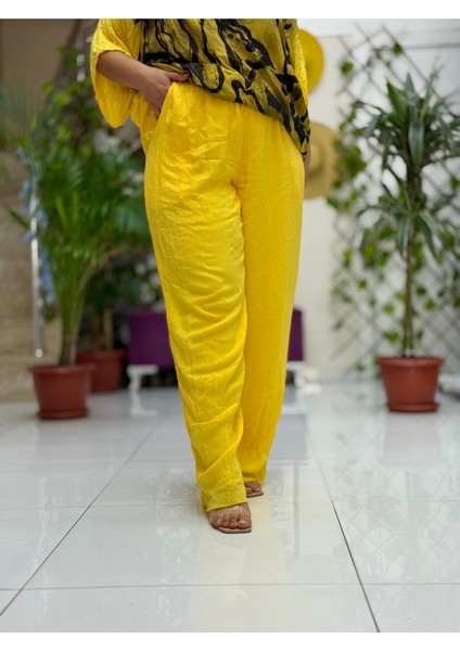VL3015 Yüksek Bel Basic Vual Pantolon Sarı fiyatları