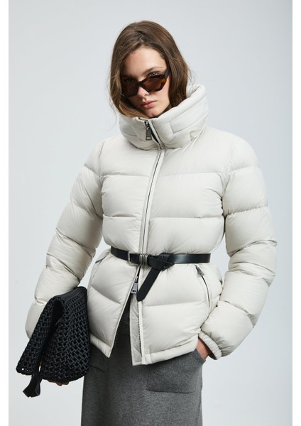 Kadın Flash Kaz Tüyü Mont 122120044 Ekru