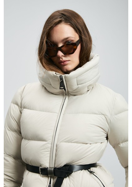 Kadın Flash Kaz Tüyü Mont 122120044 Ekru modelleri