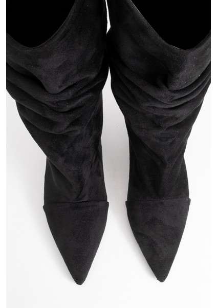 Steın Siyah Süet Sivri Burunlu Körüklü Kadın Kısa Çizme fiyatları