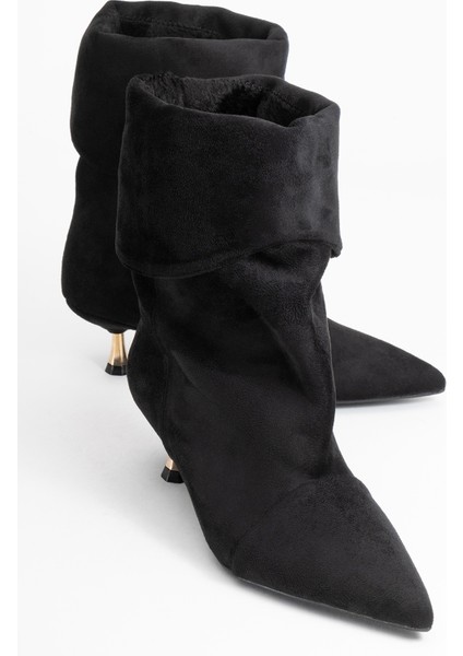 Steın Siyah Süet Sivri Burunlu Körüklü Kadın Kısa Çizme fırsatları