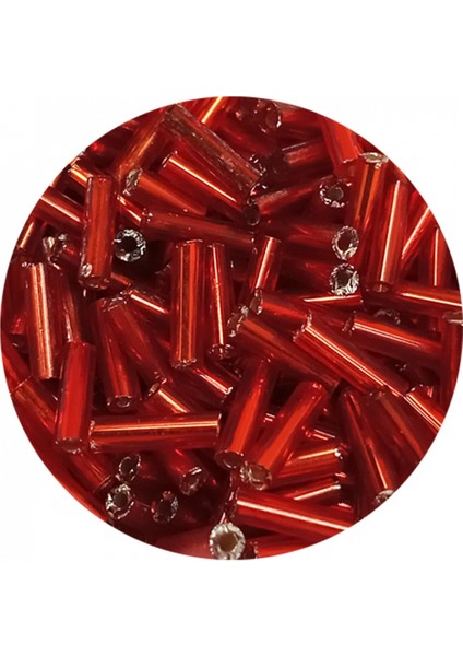 Uzun Boru Kesme Boncuk Çap 2mm Uzunluk 10 mm - 60 Gram - Şeffaf Kırmızı - BNC299 fiyatları