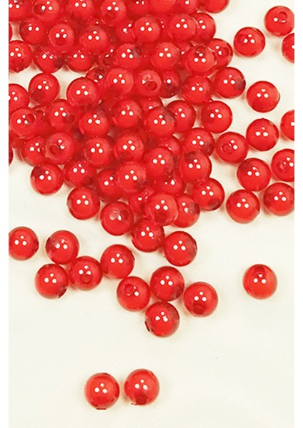 Yuvarlak Boncuk Içten Boncuklu Bileklik Çanta Boncuğu 8 mm 50 gr Kırmızı - BNC473 fiyatları
