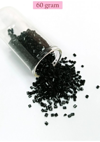 Kesme Cam Boncuk 2mm - 60 Gram - Siyah - BNC360