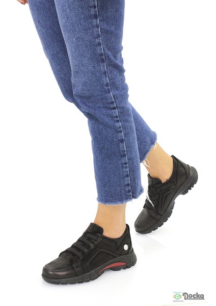 Kadın Kışlık Spor Tarz Ortopedik Hakiki Deri Bağcıksız Ayakkabı M26/KA3465