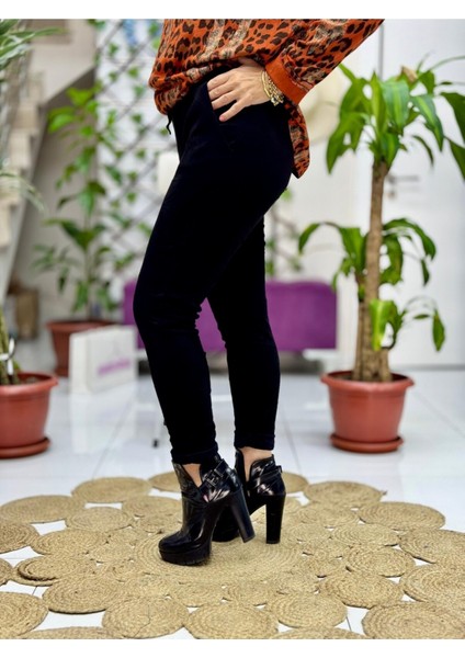 LS57119 Italyan Süet Pantolon Siyah modelleri