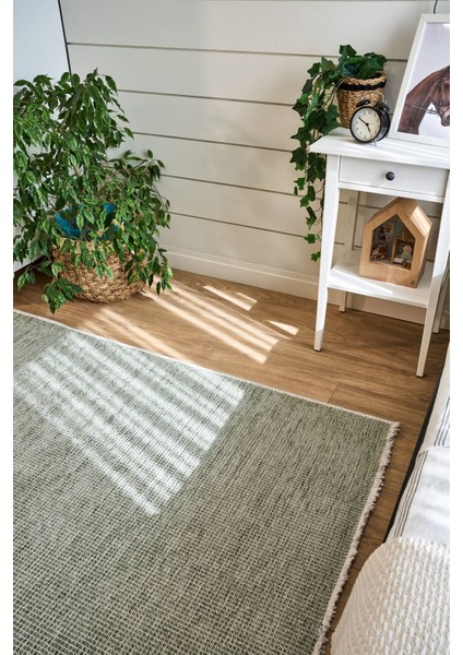 2416 Su Yeşili - Akrilik Dokuma Halı | Düz Renk Saçaklı Model modelleri