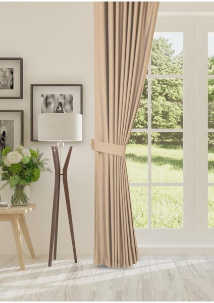 Blackout Işık Geçirmez Fon Perde Pilesiz Ekstraforlu Yüksek Kaliteli Karartma Güneşlik (BEJ) fiyatları