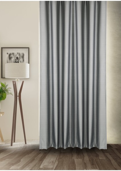 Blackout Işık Geçirmez Fon Perde Pilesiz Ekstraforlu Yüksek Kaliteli Karartma Güneşlik (Açık Gri)