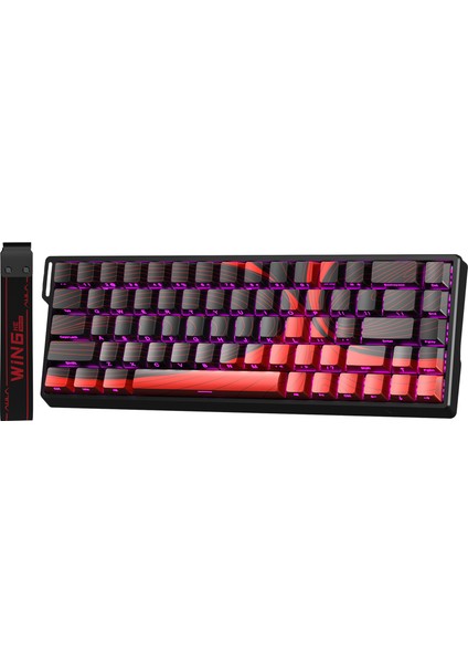 Win68 He Max Manyetik Klavye Rapid Trigger Wing Chun Switch 8000Hz RGB TKL Hot Swap Oyuncu Klavyesi Kırmızı