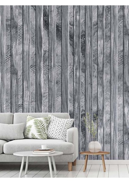 Ahşap Versace Lambri Desenli Isı ve Ses Yalıtımlı Sağlıklı Tekstil Duvar Kağıdı