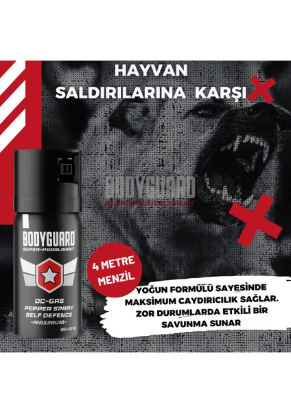 Biber Gazı Sprey 40ML Bodyguard (Göz Yaşartıcı Sprey) 5 Adet fiyatları