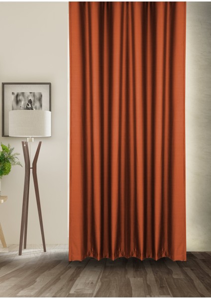 Blackout Işık Geçirmez Fon Perde Pilesiz Ekstraforlu Yüksek Kaliteli Karartma Güneşlik (Kiremit)