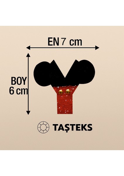 Taşlı Ütülenebilen Veya Sticker Olarak Kullanılabilen ' Mickey Y ' Harfi