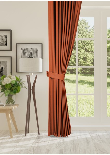 Blackout Işık Geçirmez Fon Perde Pilesiz Ekstraforlu Yüksek Kaliteli Karartma Güneşlik (Kiremit) fiyatları