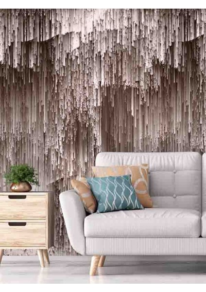 Duvar Kağıdı 3 Boyutlu Sarkık Çizgi Desenli Isı ve Ses Yalıtımlı Sağlıklı Duvar En x Boy