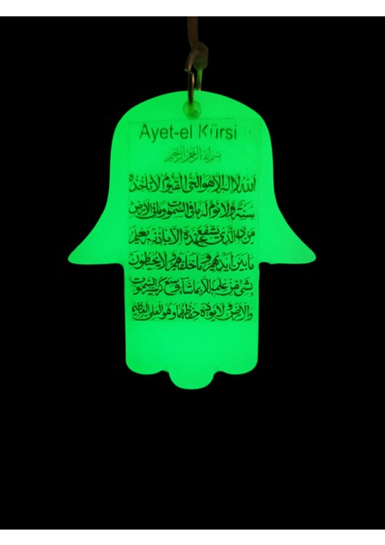 Ayetel Kürsi Fatma Ana Eli Karanlıkta Parlayan Fosforlu Dikiz Aynası Asma Süsü Islami Aksesuar fırsatları