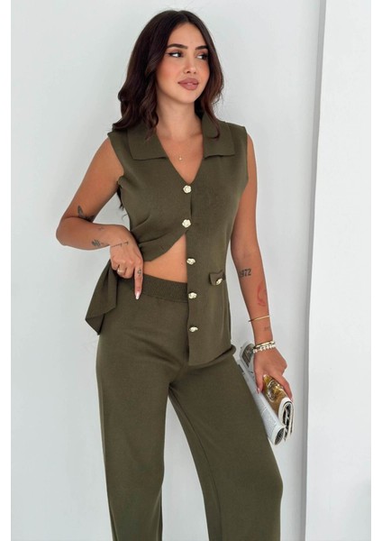 Şık ve Rahat: Triko Yelek & Pantolon Takım (Kolsuz Triko Set) 66018 fiyatları