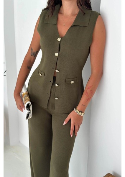 Şık ve Rahat: Triko Yelek & Pantolon Takım (Kolsuz Triko Set) 66018 modelleri