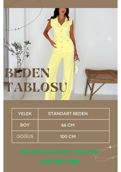 Şık ve Rahat: Triko Yelek & Pantolon Takım (Kolsuz Triko Set) 66018 fırsatları