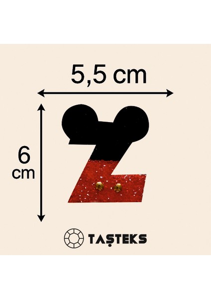 Taşlı Ütülenebilen Veya Sticker Olarak Kullanılabilen ' Mickey Z ' Harfi